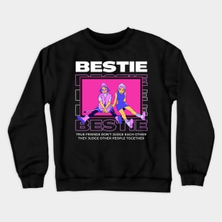 Black Purple Dark Cartoon Best Friend Crewneck Sweatshirt